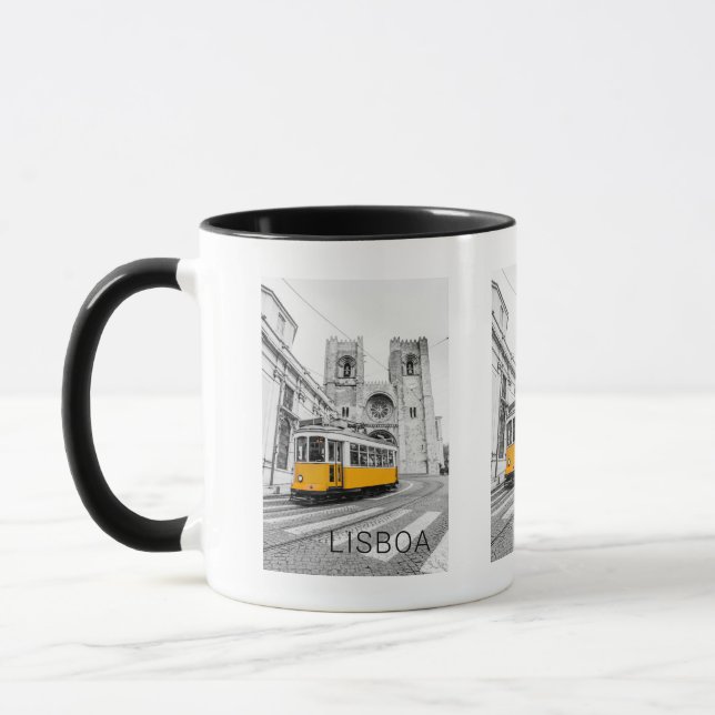 Lissabon Retro Tram Portugal Vintag Streetcar Tasse (Links)