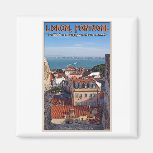 Lissabon - Schiff auf dem Tejo Magnet (Vorne)