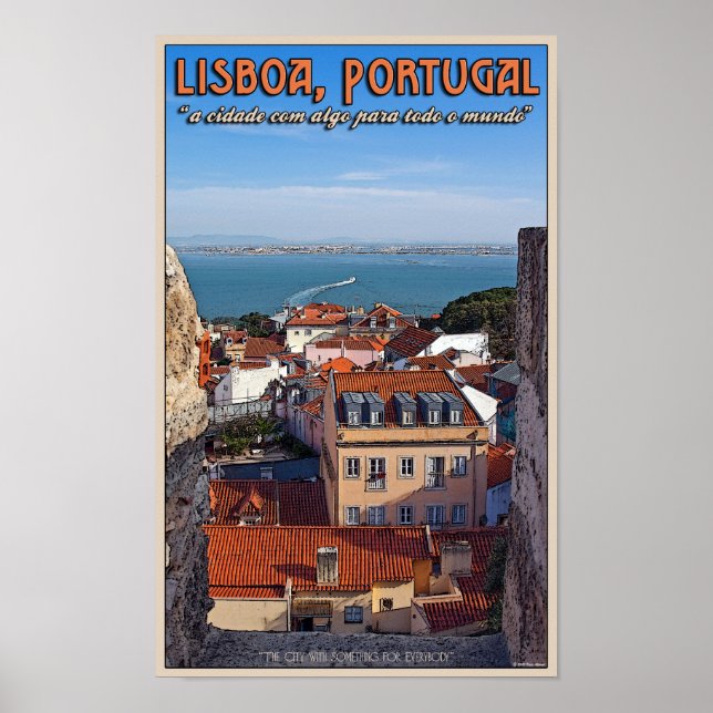 Lissabon - Schiff auf dem Tejo Poster (Vorne)