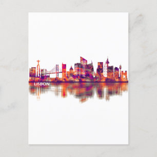 Lissabon - Skyline Einladungspostkarte