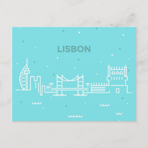 Lissabon - Skyline-Postkarte Einladungspostkarte