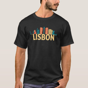 Lissabon Stadt Skyline Silhouette Kontur Sk T-Shirt