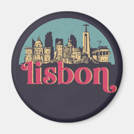 Lissabon Stadt Skyline Vintage Stadt Magnet