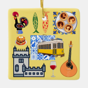 Lissabon Stadt Symbole Keramikornament