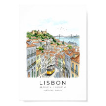 Lissabon Stadtansicht im Wasserfarbenstil