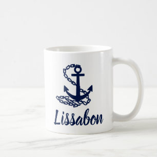 Lissabon - Stil Blau und Weiß - Tasse