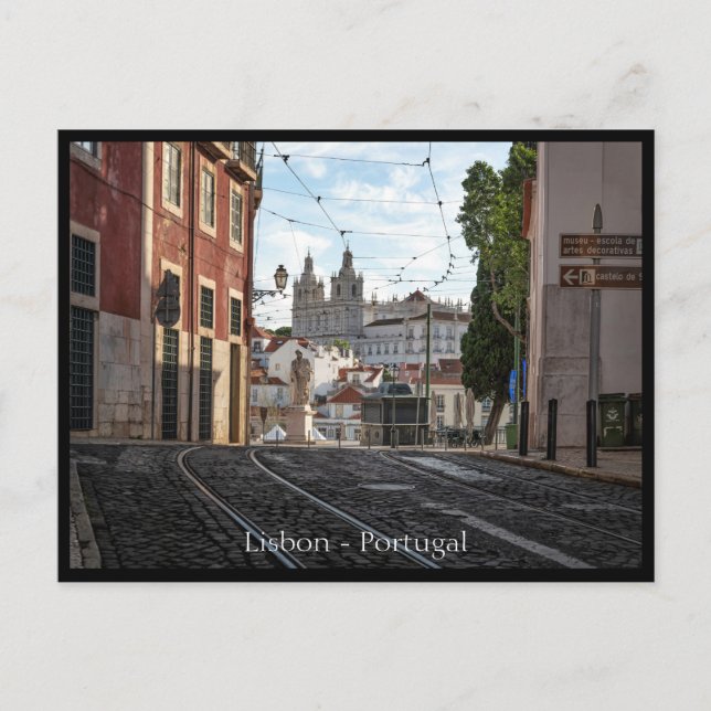 Lissabon Straße, Portugal Postkarte (Vorderseite)