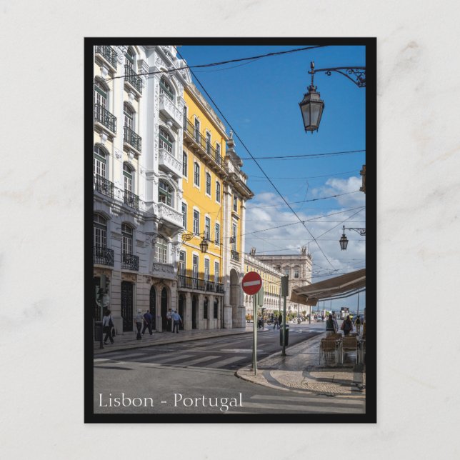 Lissabon Straße, Portugal Postkarte (Vorderseite)