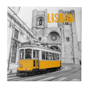 Lissabon Straßenbahn Portugal Vintage Straßenbahn Fliese