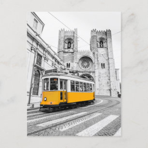 Lissabon Straßenbahn Retro-Geschenk aus Portugal Feiertagspostkarte