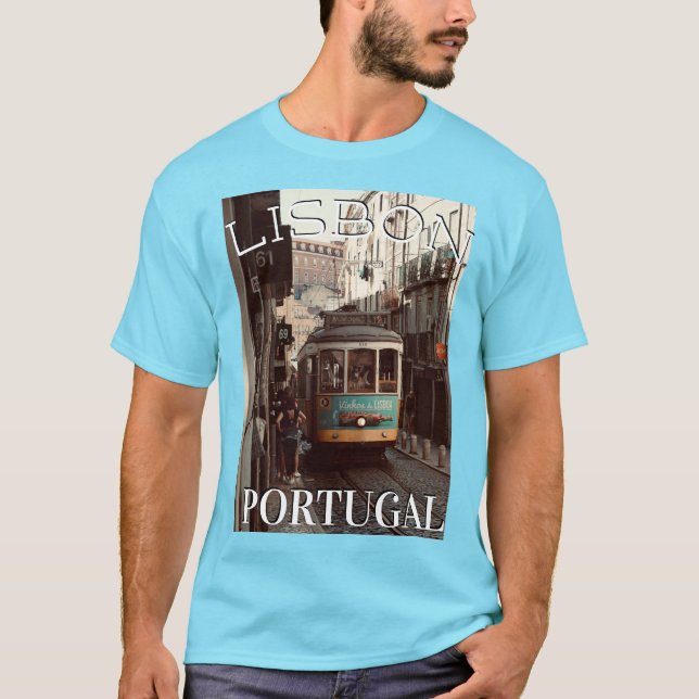 Lissabon - Straßenbahn Trolley T-Shirt (Vorderseite)