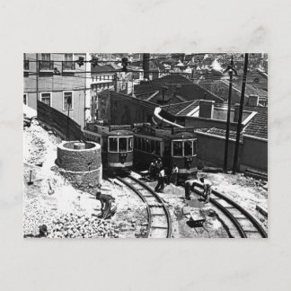 Lissabon-Straßenbahnen 723 und 728 der 1950er Postkarte