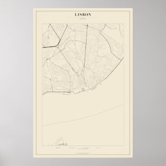 Lissabon-Straßenkarte-Poster Poster
