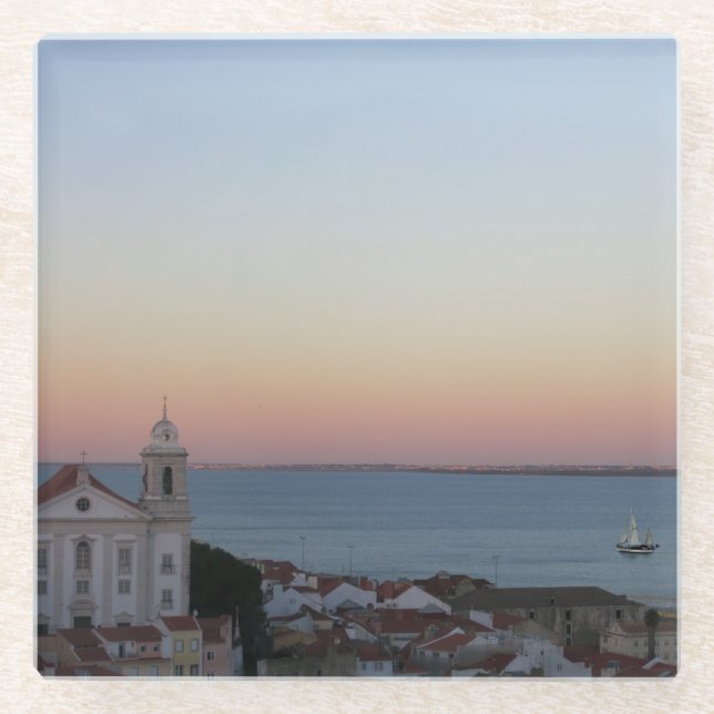 Lissabon Sunset Views Portugal Foto Glasuntersetzer (Vorderseite)