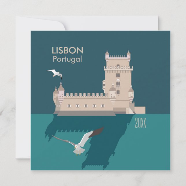 Lissabon Tower von Belem Happy Birthday Card (Vorderseite)