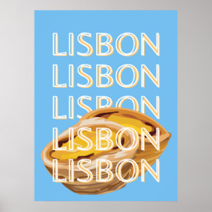 Lissabon Travel Art, Blue, Portugal Poster