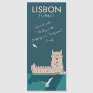 Lissabon-Turm von Belem Danke, dass Sie Lehrer Magnetkarte