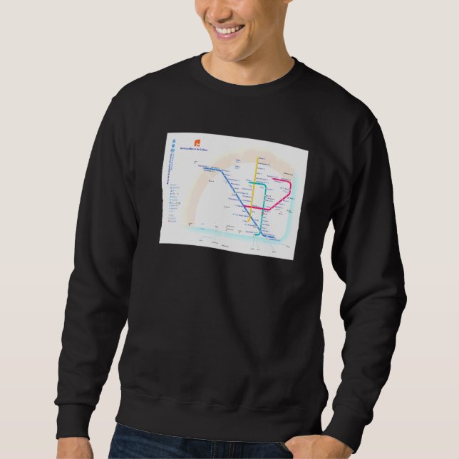 Lissabon Untergrundkarte Portugal T Sweatshirt (Vorderseite)