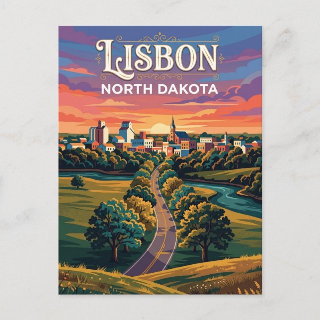 Lissabon USA Postkarte (Vorderseite)