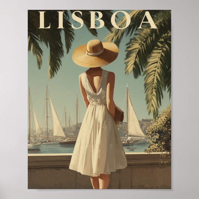 Lissabon Vintage Mode Poster (Vorne)