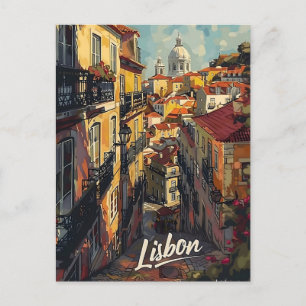 Lissabon Vintage Postkarte
