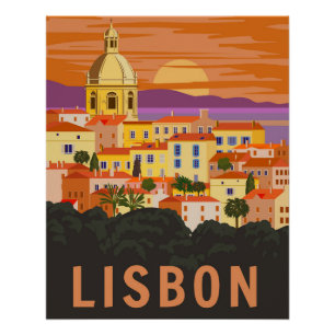 Lissabon Vintage-Reiseposter Poster