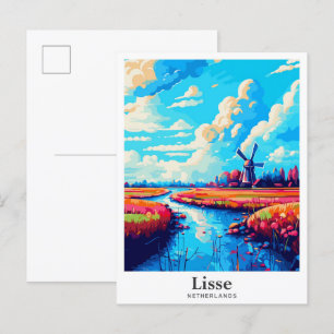 Lisse Niederlande Kunst Vintage Reise Illustration Postkarte