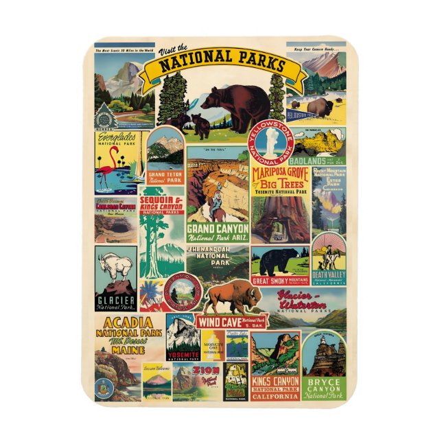 List of National Parks in the United States Magnet (Vertikal)
