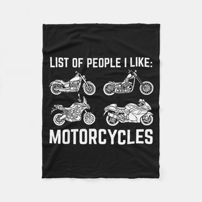 List Of People I Like Motorcycles Funny Rider &amp Fleecedecke (Vorderseite)