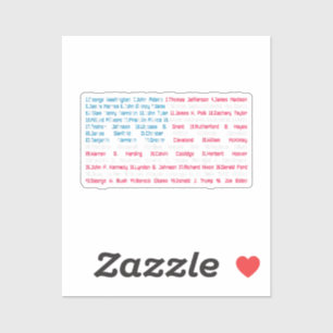 Liste 46 US-Präsidenten der Vereinigten Staaten Sp Aufkleber