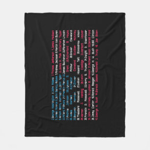 Liste 46 US-Präsidenten der Vereinigten Staaten Sp Fleecedecke