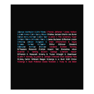 Liste 46 US-Präsidenten der Vereinigten Staaten Sp Fotodruck