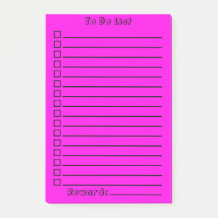 Liste ausführen   Rosa/Violett Post-it Klebezettel