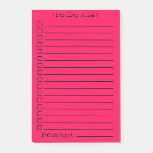 Liste ausführen   Rot/Rosa Post-it Klebezettel