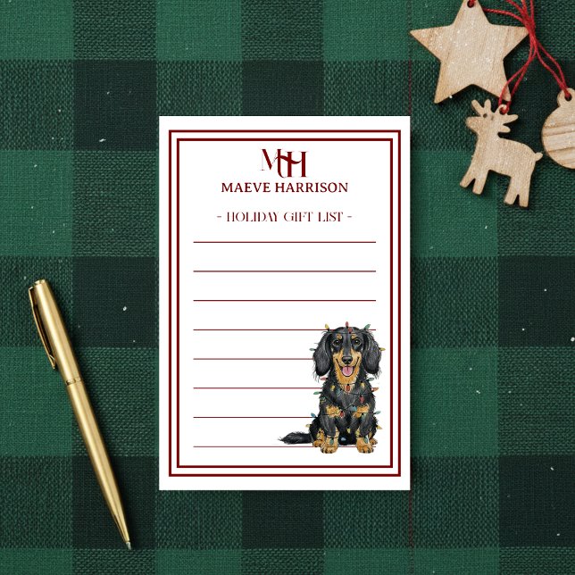 Liste benutzerdefinierter Monogram-Dackeln für Fei Post-it Klebezettel (Gift custom holiday stationery to the dog lover in your life! )