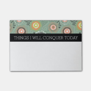 Liste der abstrakten Blumen und Herzen Post-it Klebezettel