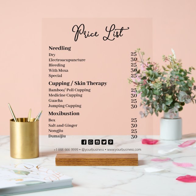 Liste der einfachen Geschäftspreise Acrylschild (Hochzeit)