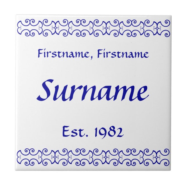 Liste der Familiennamen - Viktorianisch Fliese (Vorderseite)