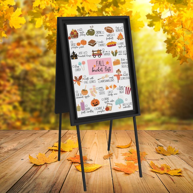 Liste der Halloween-Herbstbrenner | Herbstelemente Poster (Halloween Fall Bucket list | Autumn elements Poster)