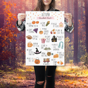 Liste der Halloween-Herbstbrenner   Herbstelemente Poster