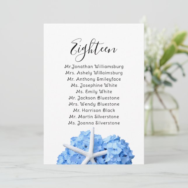 Liste der Hochzeitssitze im Küstengarten (Stehend Vorderseite)