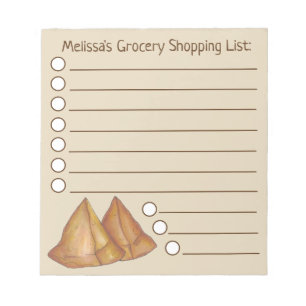 Liste der indischen Lebensmittel-Personalisierten  Notizblock