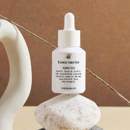 Liste der Inhaltsstoffe mit der Logo-Website auf W Quadratischer Aufkleber