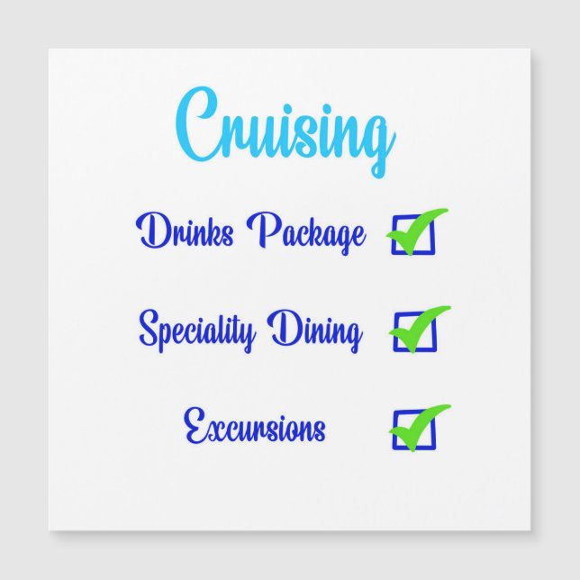 Liste der Karo für Kreuzfahrten Magnetkarte (Vorderseite)