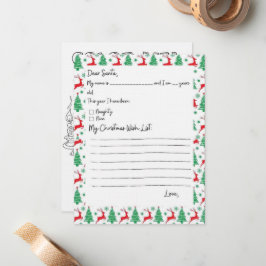Liste der Kinderwünsche zur Santa Coloring Karte