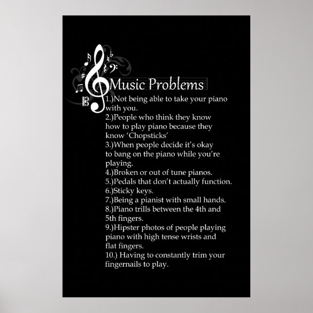 Liste der Klavierprobleme Poster (Vorne)