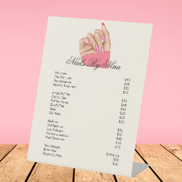Liste der Leistungen der Preisliste Rosa Nagelbeau Sockelschild