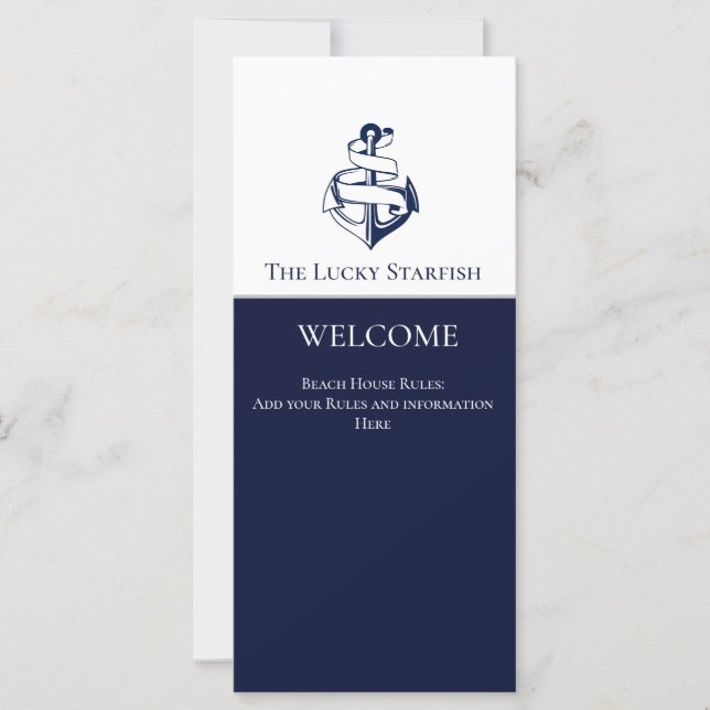 Liste der Mietregeln für Nautic Beach (Vorderseite)