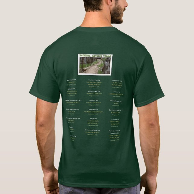 Liste der nationalen historischen Wege T-Shirt (Rückseite)