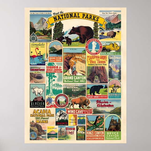 Liste der Nationalparks in den Staaten Poster (Vorne)